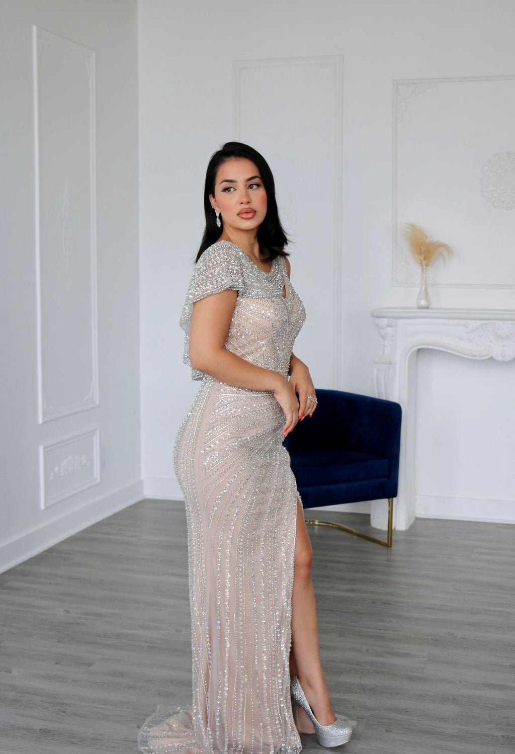 V Neck Mermaid Evening Party Dress