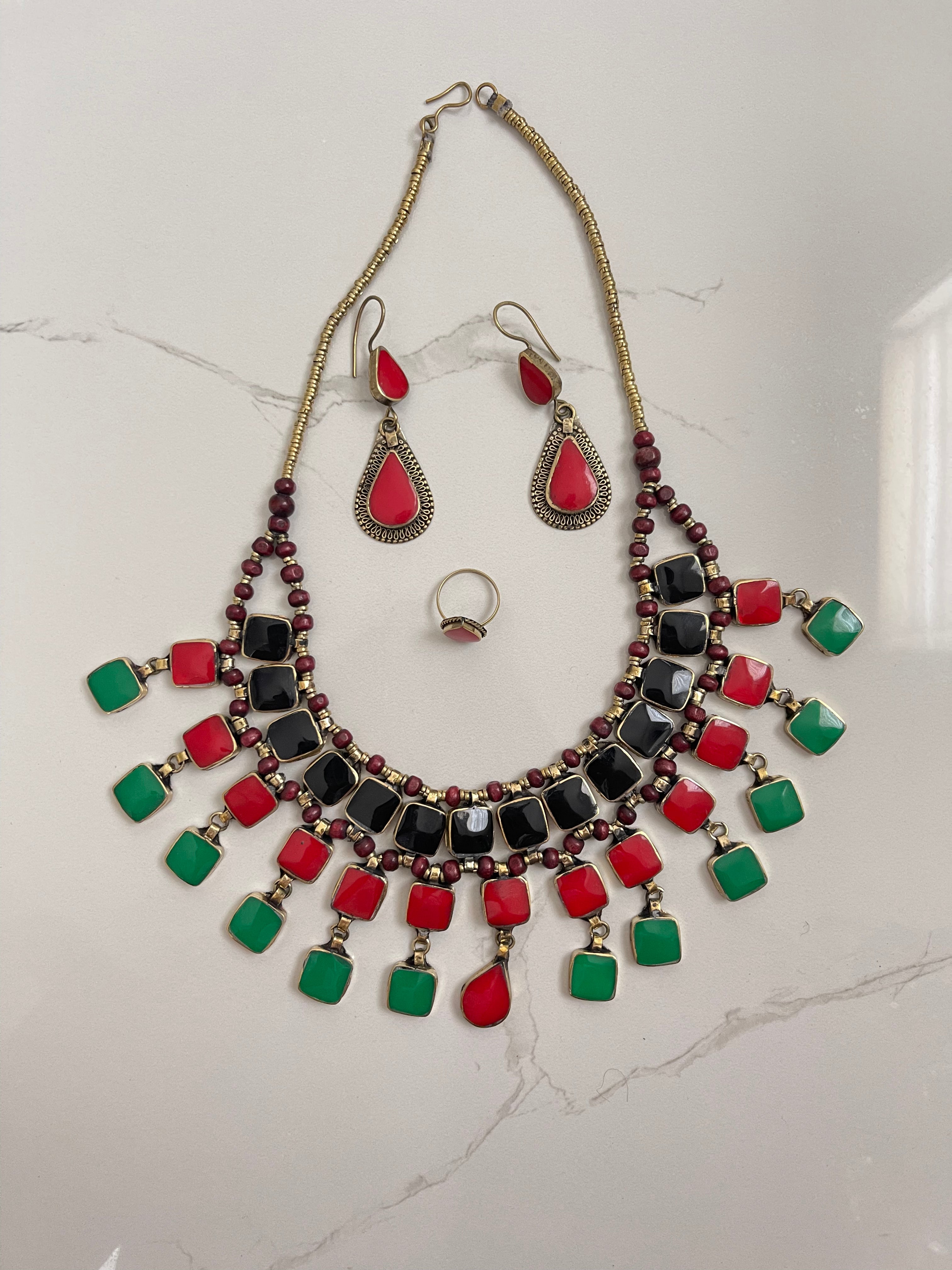Afghan flag colours necklaces