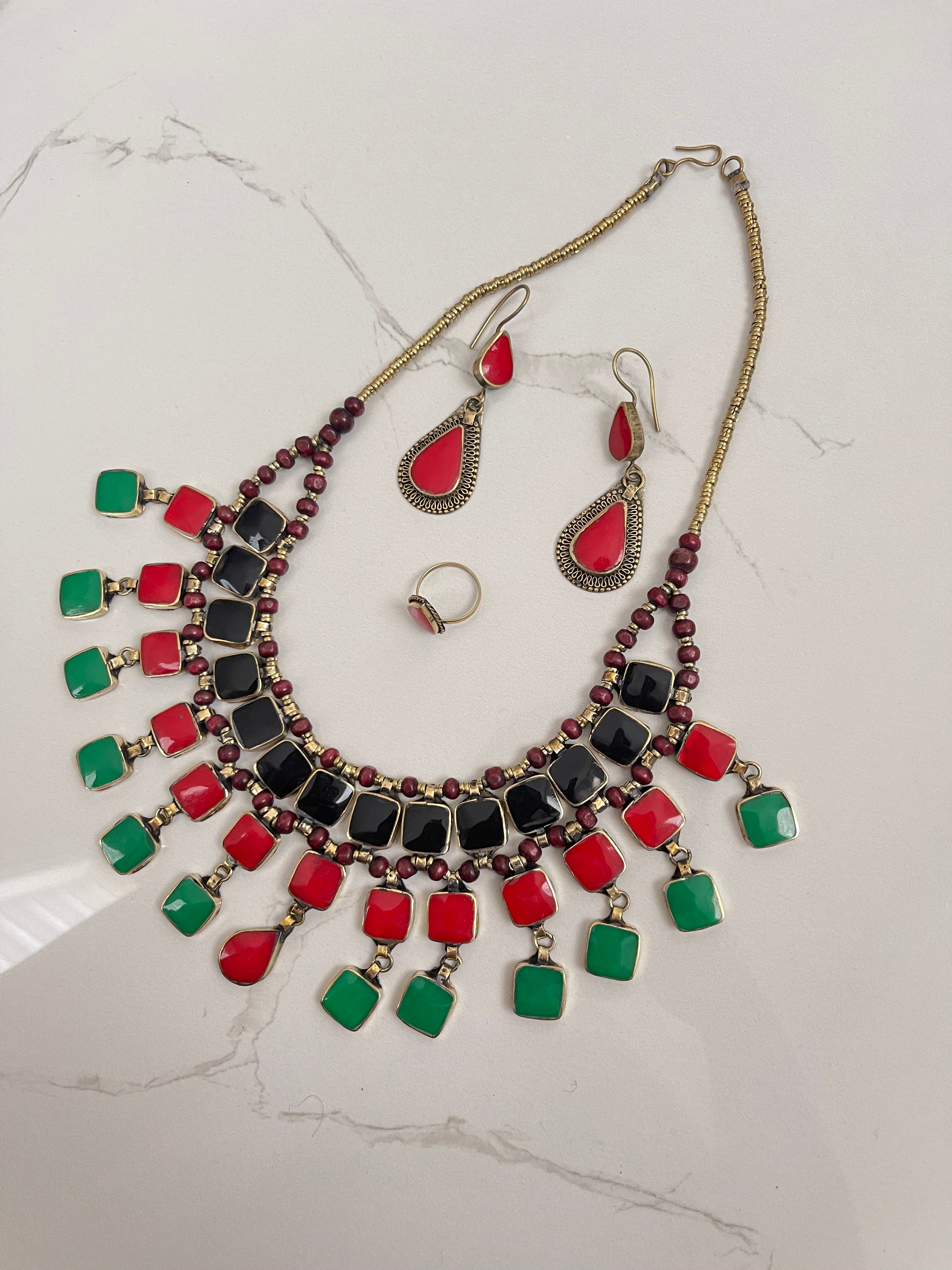 Afghan flag colours necklaces