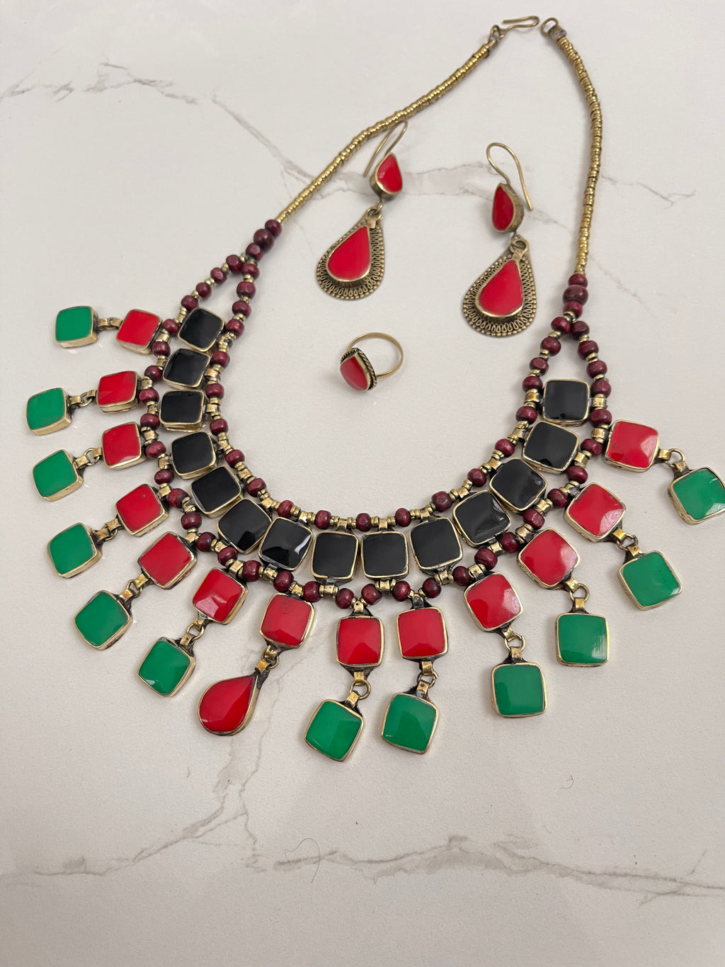 Afghan flag colours necklaces